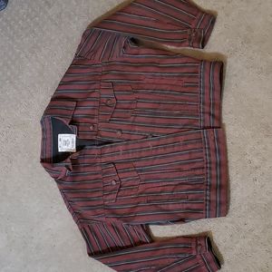 Oversized striped denim jacket